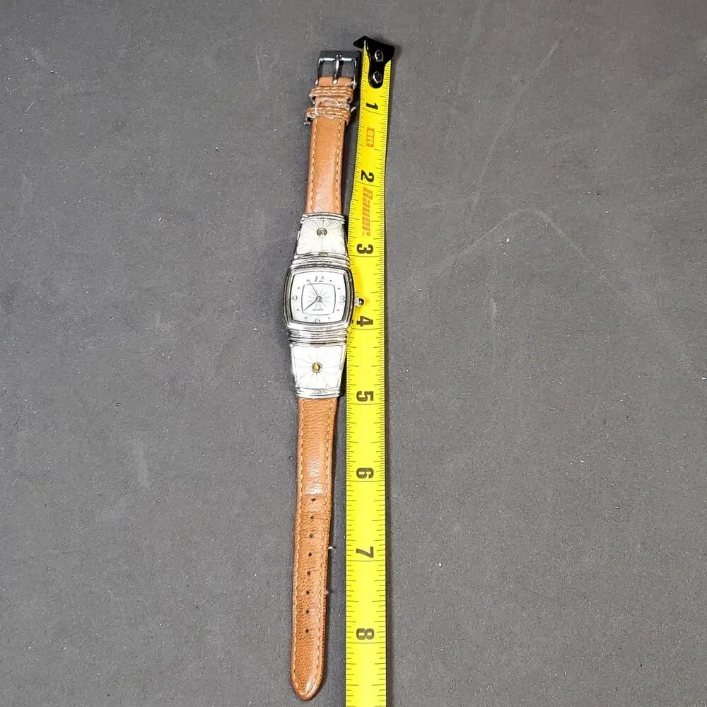 Quartz Japan Movement Stainless Steel Womens Genuine Leather Watch
